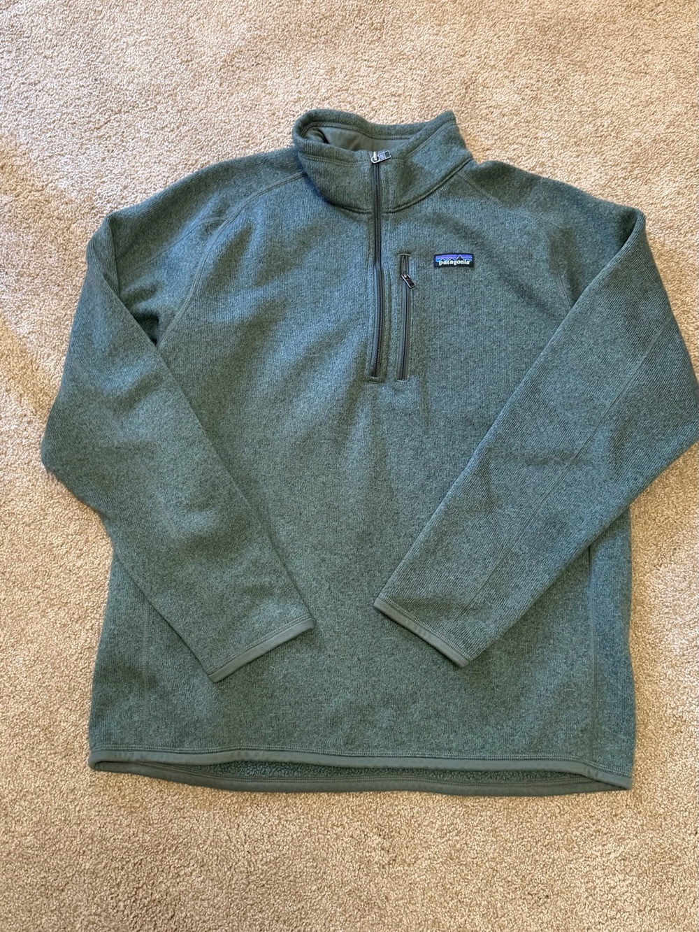 Patagonia Men's Half-Zip Fleece Pullover - Olive Green